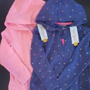 Size 5T - Pair of Girl's Cat & Jack Zip Up Hoodies - New with Tags